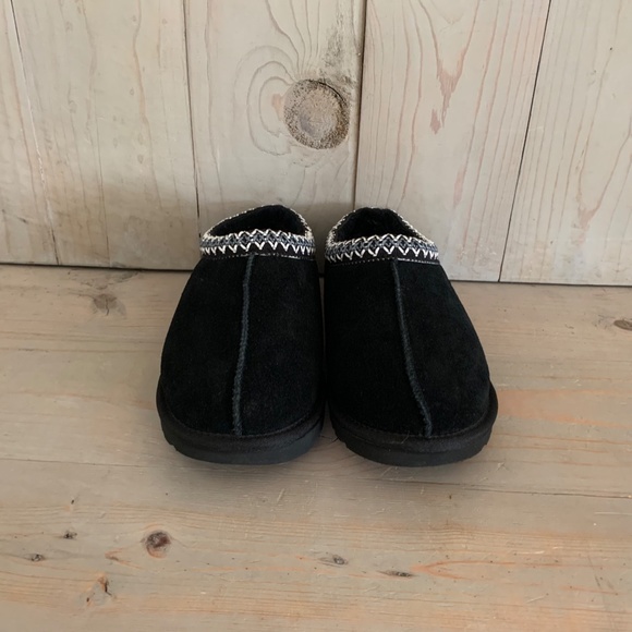 - UGG TASMAN MENS  BLACK SUEDE SLIPPERS mens us 13  NEW - Picture 3 of 7